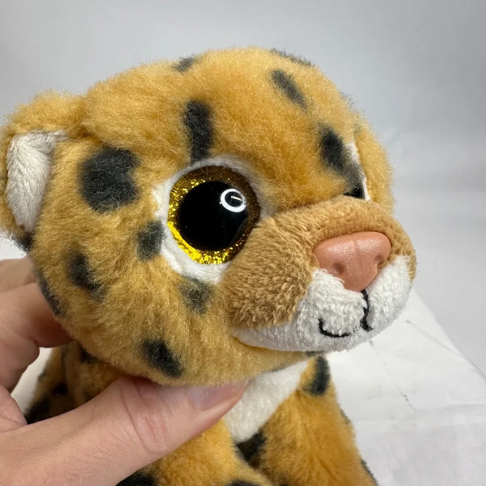 Ty‎ Beanie Boos Freckles the Cheetah Leopard Spotted Plush Gold Glitter Eyes 6in